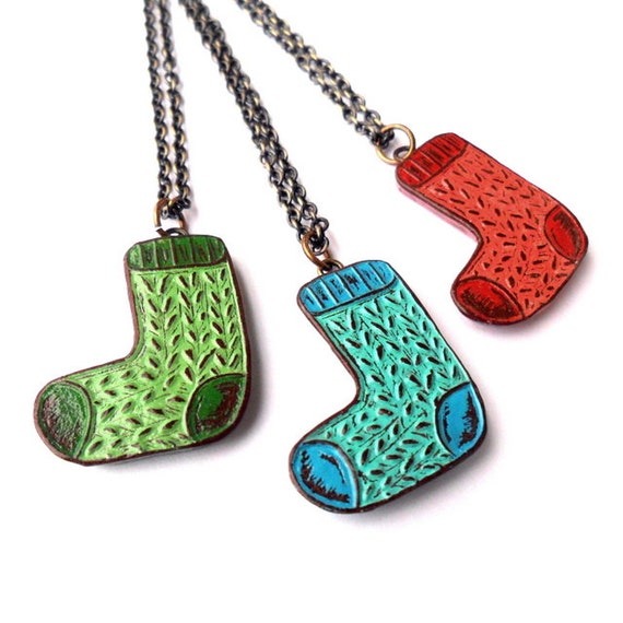 Knit Sock Necklace Gift for Knitter Sock it to Me