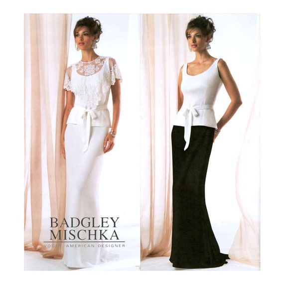 dress evening 2014 vogue patterns 36 Badgley  Evening Mischka Bust V2776  Gown Formal 40 Vogue Pattern