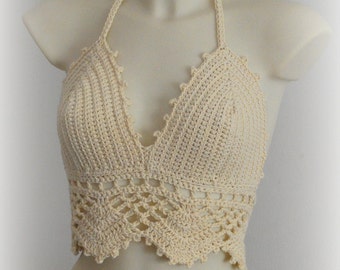 Handmade crochet crop top | Etsy