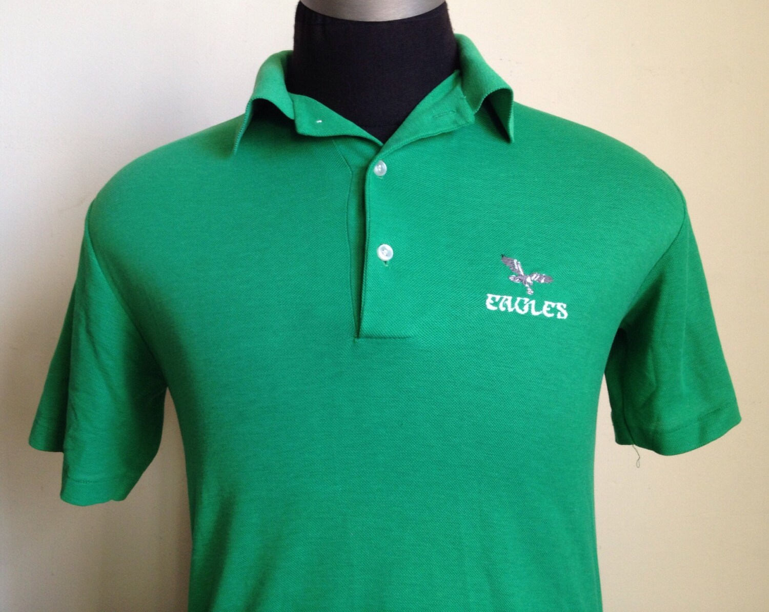 70s 80s Vintage Philadelphia Eagles Polo Shirt MEDIUM