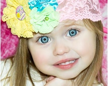 Daddy&#39;s Little Sunshine, Pink Yellow Headband, Daddy&#39;s Girl, Pink Lace Headband, Newborn - il_214x170.580502707_f11l