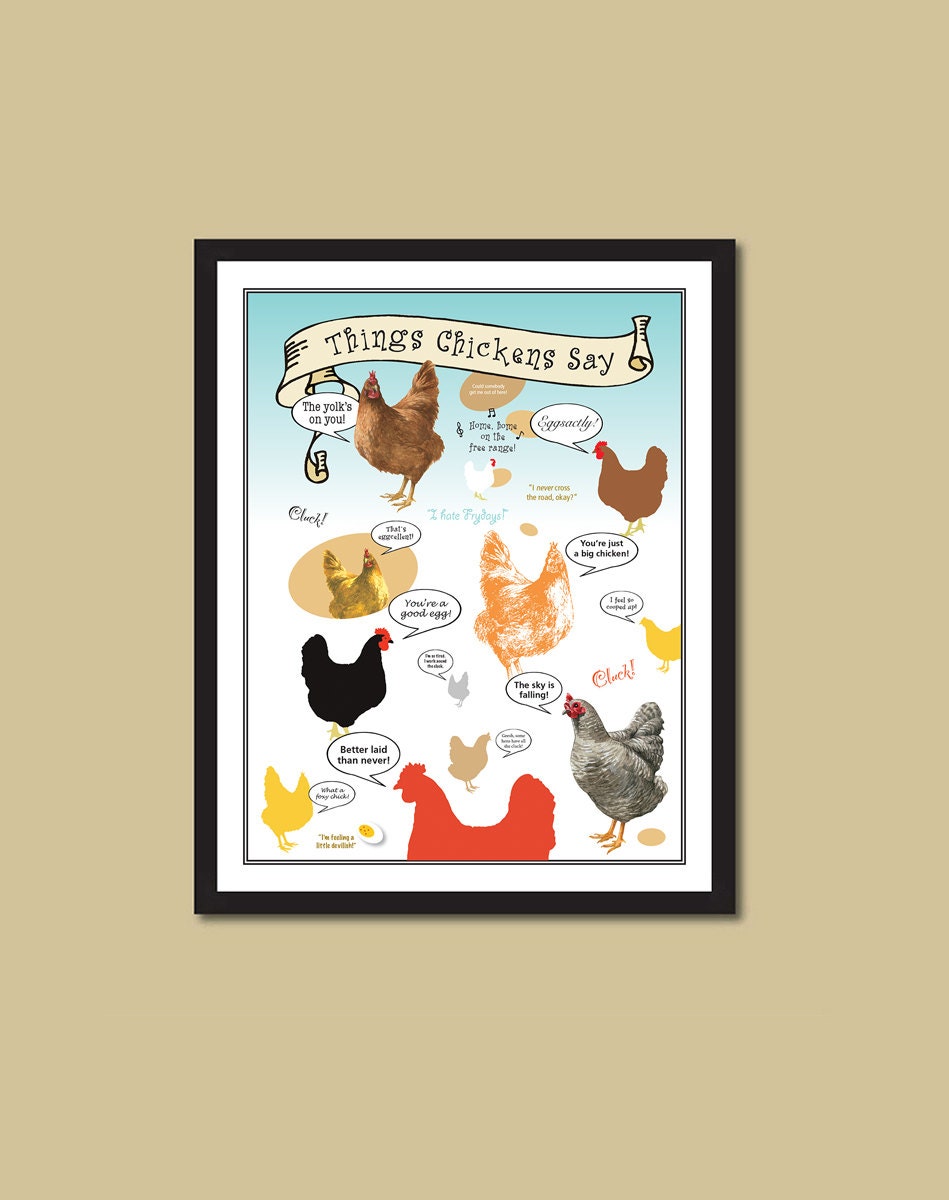 Chicken Poster Chicken Sayings Chicken Print Coop