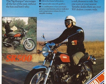 Yamaha Motorcycle Print 1978, Advertising Wall Art