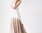 Sierra // A Modern Chiffon and Rose Gold Sequinned Wedding Dress