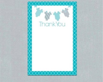 Boy Baby Shower Thank You Card - INSTANT DOWNLOAD 4x6 Printable Baby ...