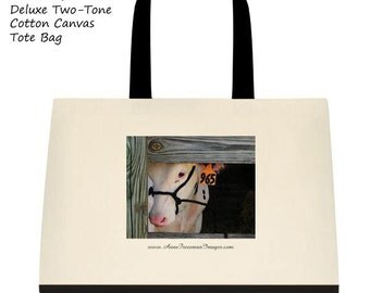 ... Cotton - Ecru Black - Art Tote Bag - Large Tote Bag - Rustic Tote Bag
