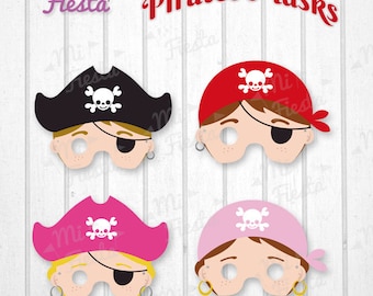 Pirates children Mask Printable for birthdays, Instant Digital Download, girls and boys, Yo Ho