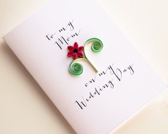 Thank you Mom card - To my Mom on my Wedding Day - Mother of the bride card - Wedding Thank You Card - Mother of the Groom Card