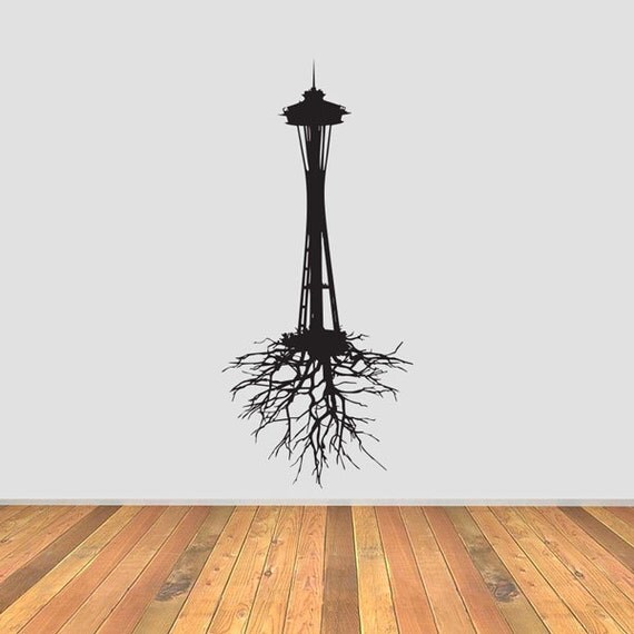 seattle space needle with roots vinyl decal by seattle space needle with roots vinyl decal by