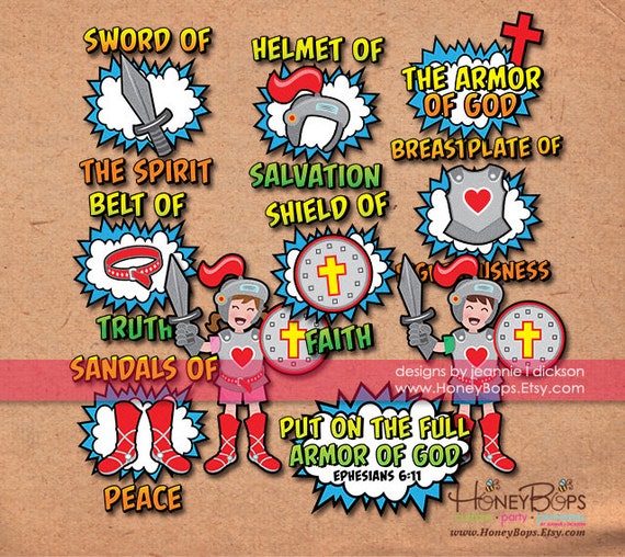 Instant Download The Armor of God Clip Art PNG and JPEG files