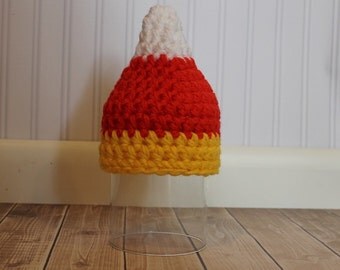 Baby candy corn hat Ready to Ship (sizes nb, 1-3mos, 3-6mos, 6-12mos)