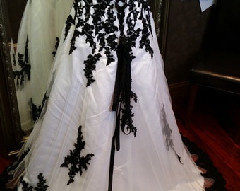 Sensational Silver and Black Wedding Dress by WeddingDressFantasy