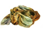 olive silk scarf - Iceland Adventure  -  brown, olive, grey, green silk scarf