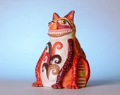 Cat Money Box, Money Box, Smile Cat, Ceramic Statuette,Handmade Iteams, Gift for Kids, Funny Figurine, Steampunk Figurine, Designer Crafts
