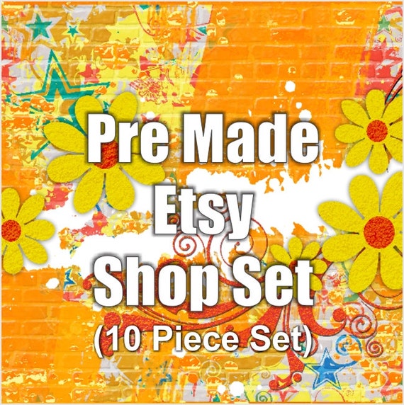 LARGE 10pc   Floral Etsy Banner Set   Premade Etsy Banner   Etsy Shop