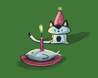 Happy Birthday Cat Greeting Card
