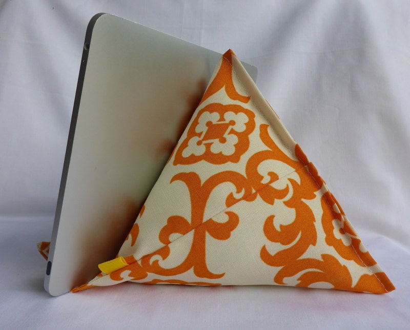 iPad / Kindle Lap Pillow Stand Bean Bag Stand Orange