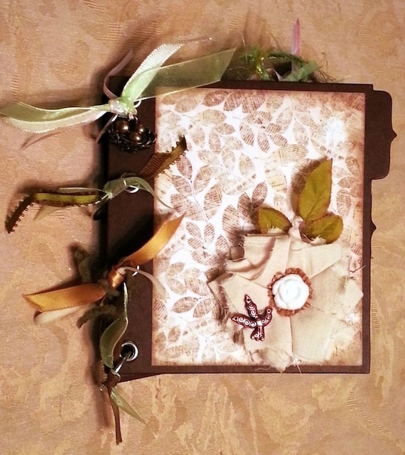 Items similar to NATURE inspired mini album photo album memory book