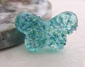 Lampwork Glass Focal  Bead Aqua Blue  Butterfly UK