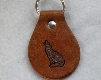 Leather Key Fob - Howling Coyote