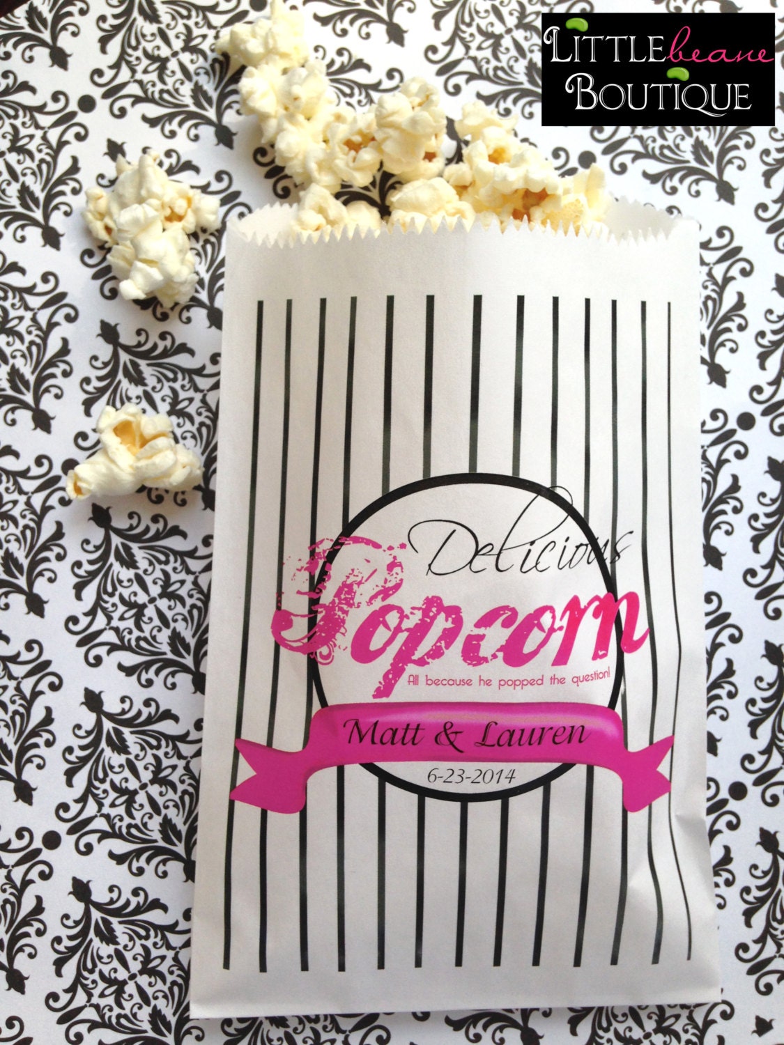 Personalized Popcorn Bags Wedding Popcorn bags Popcorn Bar
