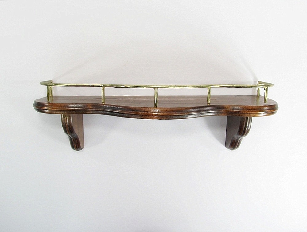 Vintage Plate Shelf Small Wall Shelf Wood Display by Cubecone