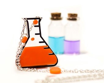 Geek Jewelry, Potion Necklace,Back to school Jewelry,Lasercut Acrylic