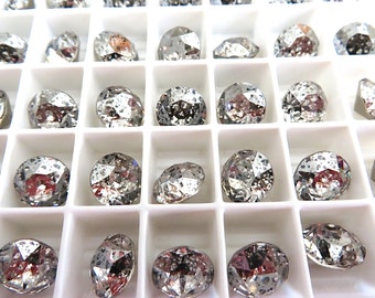 12 Silver Patina Foiled Swarovski Crystal Chaton Stone 1088 39ss 8mm