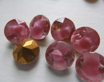 Vintage Glass Rhinestones (4) Pink