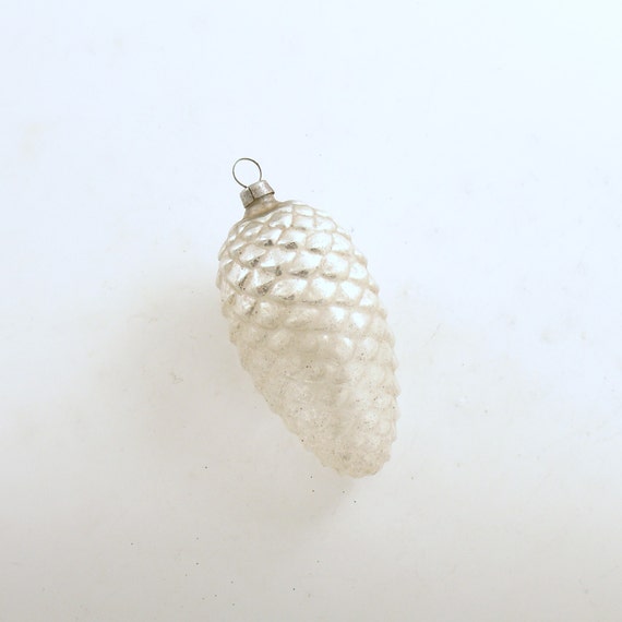 vintage christmas glass ornament silver pinecone by efinegifts vintage christmas glass ornament silver pinecone by efinegifts