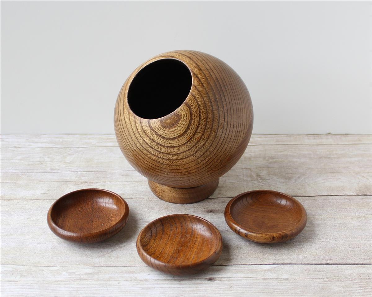 Mid Century Wood Nut Serving Bowl / Candy Dish Serving Orb Haute Juice