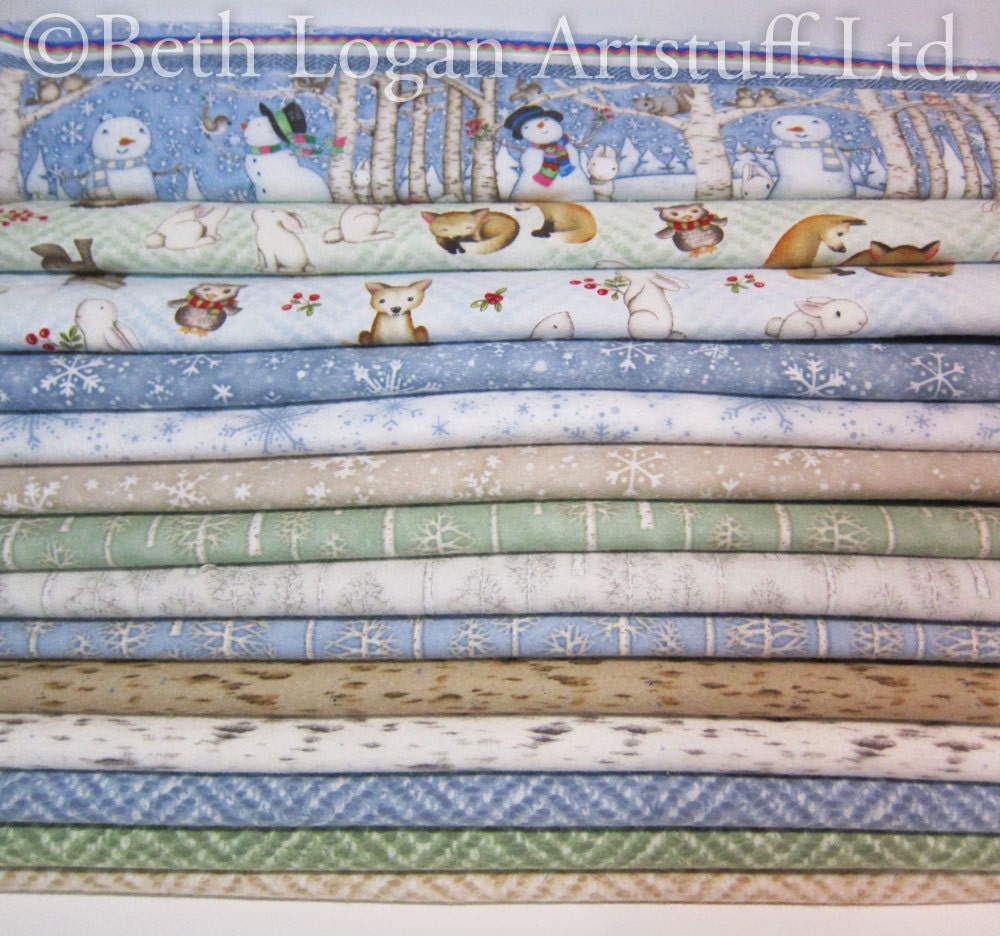 Snow Babies Flannel Fabric by the yard