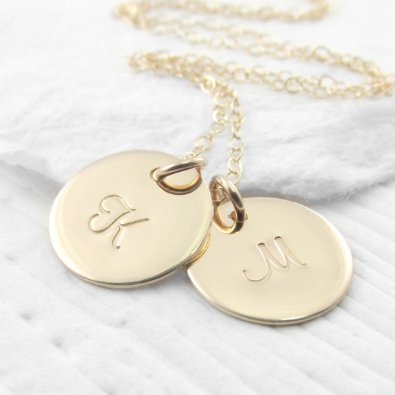 14k Gold Initial Necklace Personalized Jewelry Personalized