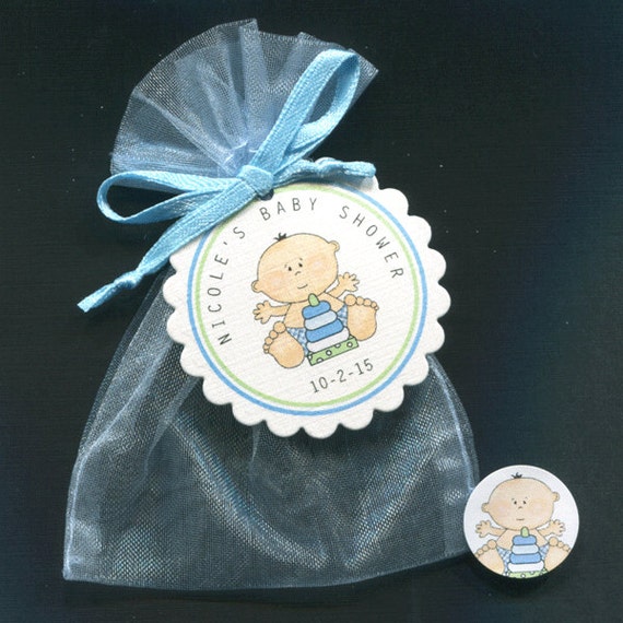 40 Personalized Baby Boy Baby Shower Favor Bags Favor Tags