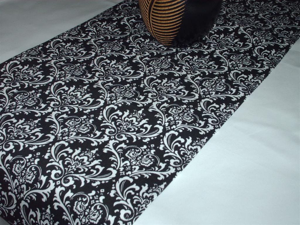 BLACK DAMASK RUNNER Damask Table Runner By FantasyVintageBridal   Il Fullxfull.527019349 8ui3 