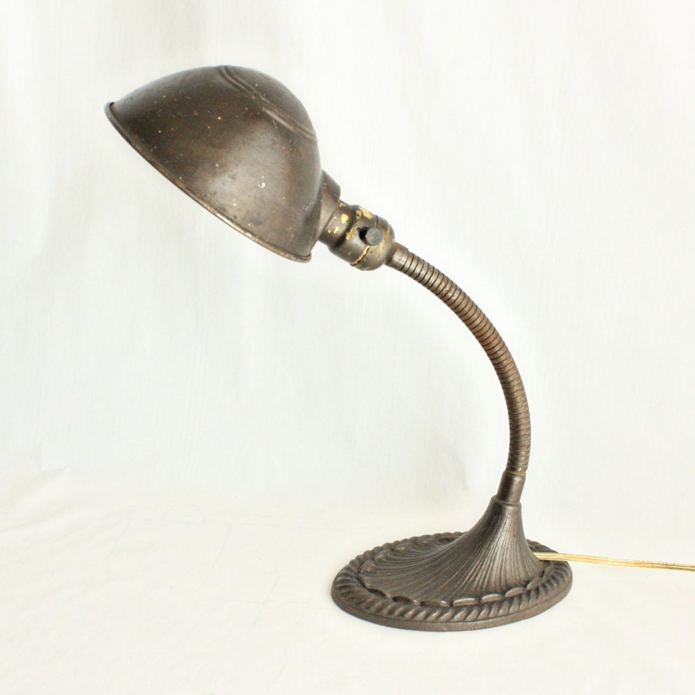 Vintage desk lamp gooseneck task light adjustable neck