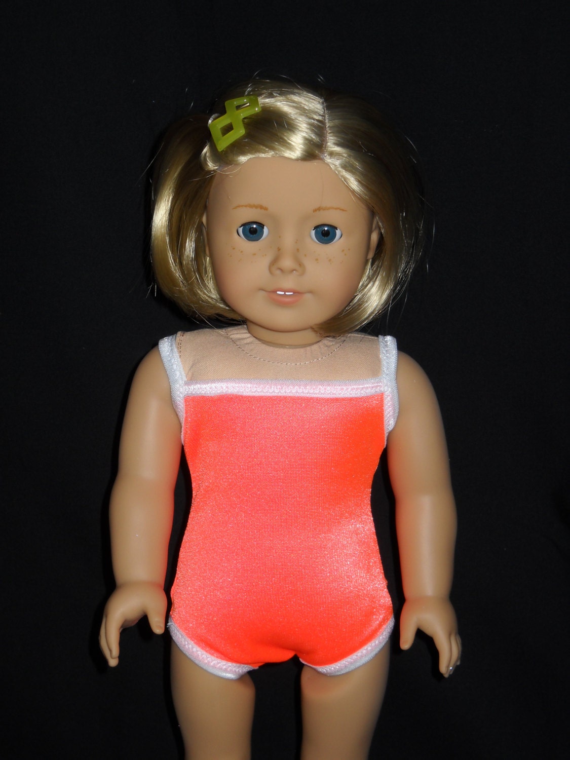 American Girl 18 inch Doll Swimsuit Handmade Orange