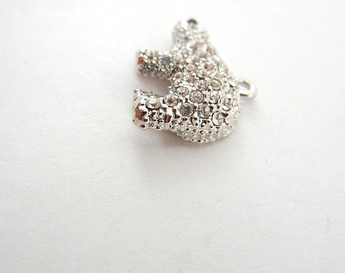 Small Rhinestone Polar Bear Charm Pendant