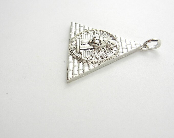 Triangular King Tut Pendant Silver-tone