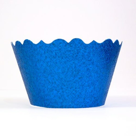 Glitter Royal Blue Cupcake Wrappers Includes 12