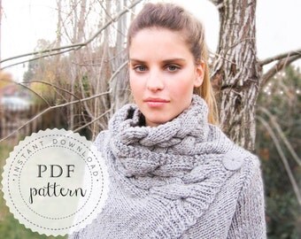 PDF pattern RIONA cardigan coat trendy chunky