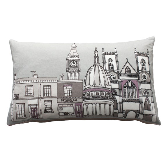 London Skyline Pillow by Helena Carrington // Click through for a curated selection of handmade gifts for architecture lovers!