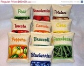 Christmas in July Sale Pretend Play Felt Bags Of Fruit or Vegetables Set of 10 Il_170x135