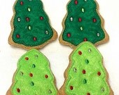 Christmas in July Sale Felt food Christmas Tree Cookies Set Of 4 Great stocking stuffers. Felt food Play food Pretend food Perfect for play Il_170x135