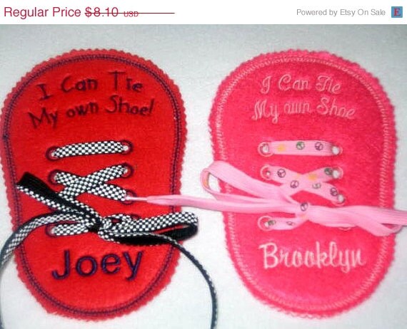 EASTER SALE Felt Personalized Learn to Tie Your Shoe Great Educational learning toy Il_570xn