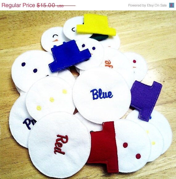 Christmas in July Sale Snowman color game educational practice your colors game learning toy Eco-Friendly felt game Il_570xn