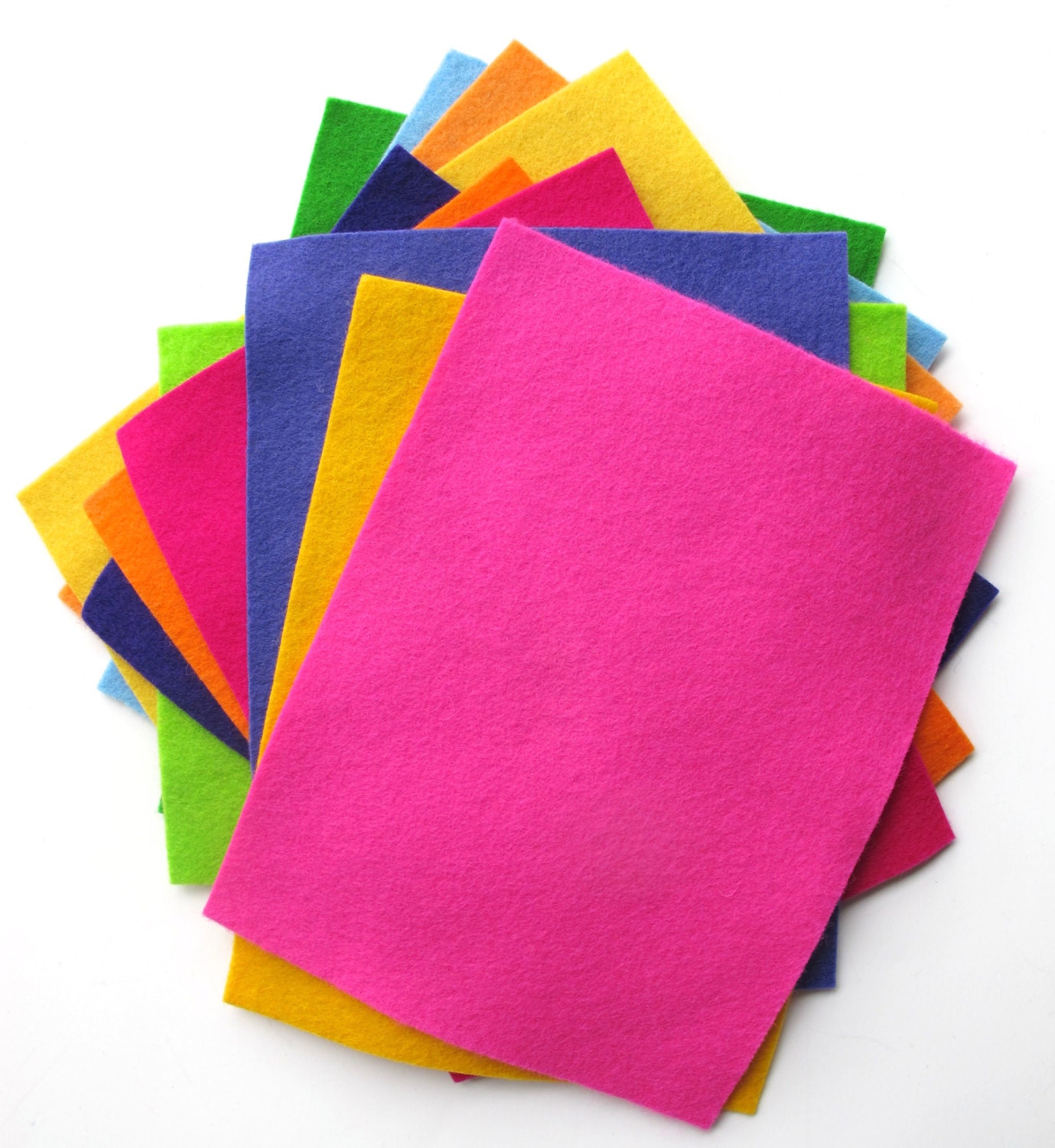 Felt Sheets Bright Colors 100% Wool Felt Twelve 6 x 8