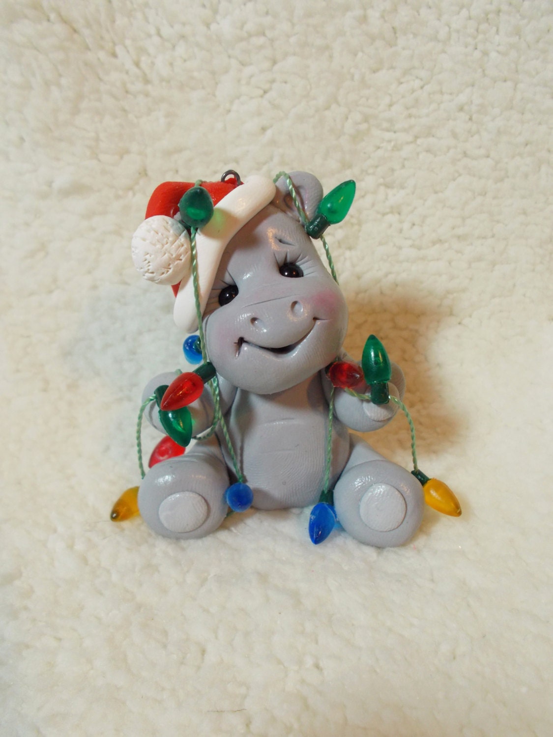 Hippo Christmas Ornament 