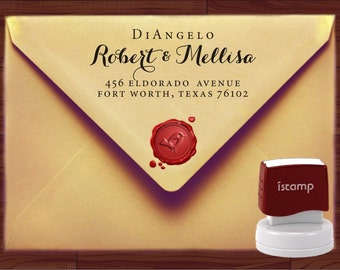 Calligraphy Handwriting Script Custom Return Address Stamp - Personalized SELF INKING Wedding Stationery Stamper - Style 9020E