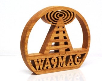 Ham Radio Call Sign Tower, Personalized Amateur Radio Call Sign, Small